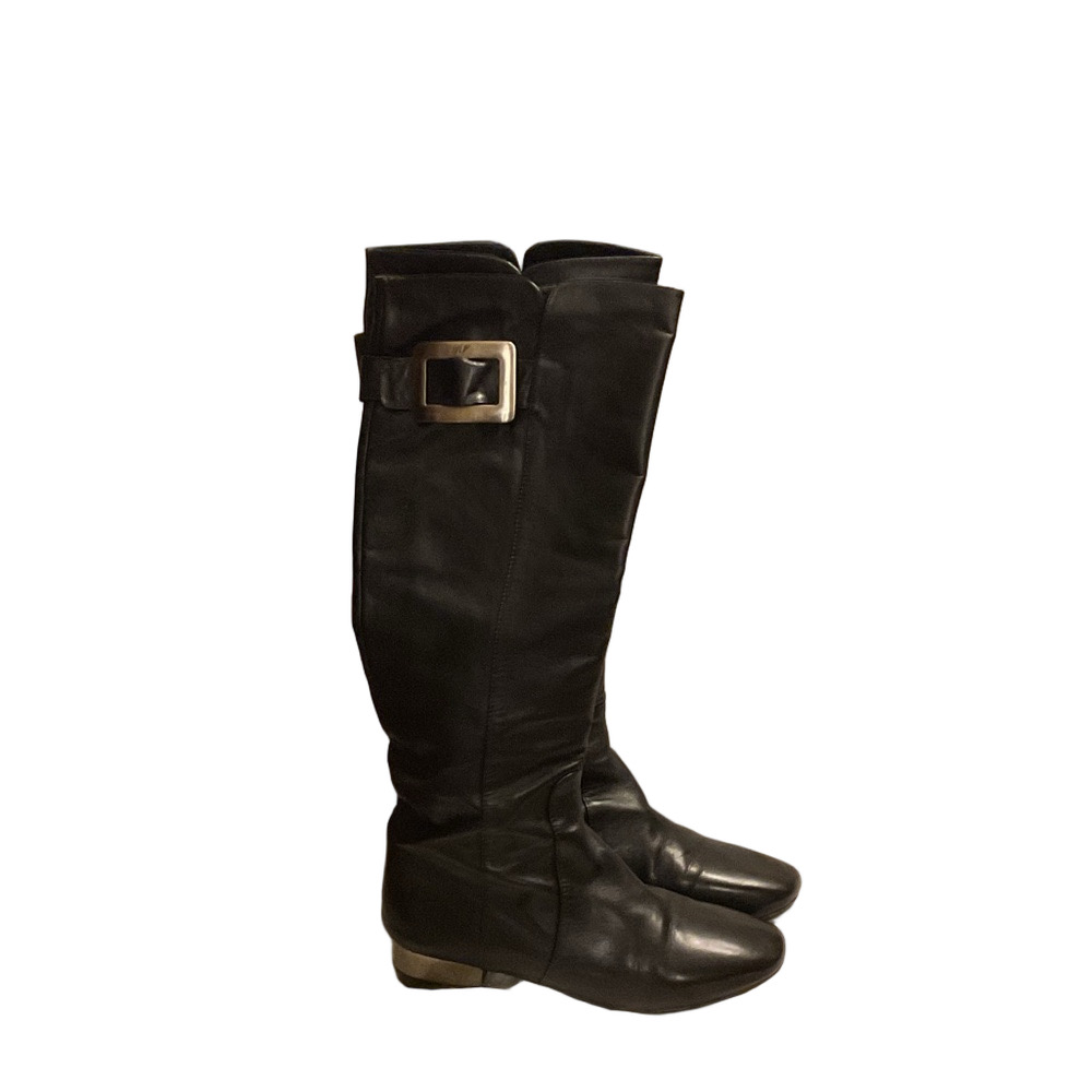 Authentic vintage Roger Vivier Black Leather Knee-High Boots
